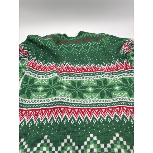 Holiday Time Christmas Moood Ugly Sweater Cow Bell Size Medium Heifer Green - Picture 15 of 15